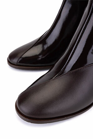 Tamer Tanca Kadın Hakiki Deri Kahverengi Topuklu Bot 1132 150 BN BOT SK25-26 KAHVE DR/RGN