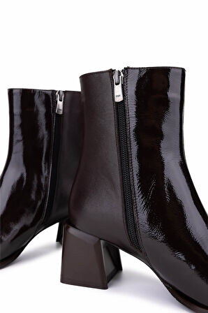 Tamer Tanca Kadın Hakiki Deri Kahverengi Topuklu Bot 1132 150 BN BOT SK25-26 KAHVE DR/RGN