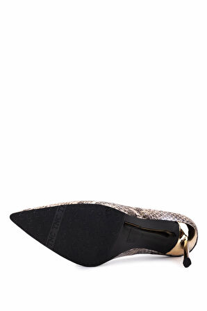 Tamer Tanca Kadın Hakiki Deri Naturel Topuklu Ayakkabı 1129 411 BN AYK SK25-26 NTRL YLN BSK DR