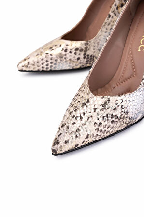 Tamer Tanca Kadın Hakiki Deri Naturel Topuklu Ayakkabı 1129 411 BN AYK SK25-26 NTRL YLN BSK DR