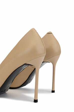 Tamer Tanca Kadın Hakiki Deri Bej Topuklu Ayakkabı 1129 109 BN AYK SK25-26 NUDE DR