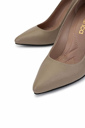 Tamer Tanca Kadın Hakiki Deri Vizon Rugan Topuklu Ayakkabı 1129 212 BN AYK SK25-26 VIZON BNCK RGN