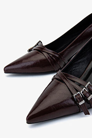 Valmenti Kadın Suni Deri Bordo Topuklu Ayakkabı 1073 0510 BN AYK SK25-26 BORDO DR