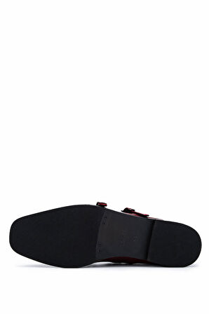 Tamer Tanca Kadın Hakiki Deri Bordo Rugan Babet Ayakkabı 1073 YK7 BN AYK SK25-26 BORDO KRSK RGN