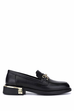 Tamer Tanca Kadın Hakiki Deri Siyah Deri Loafer Ayakkabı 1061 5117 BN AYK SK25-26 SIYAH DR