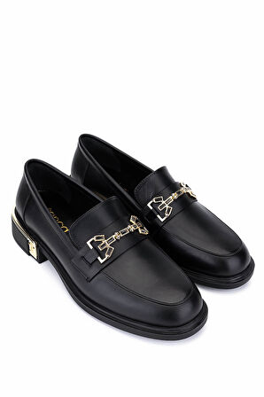 Tamer Tanca Kadın Hakiki Deri Siyah Deri Loafer Ayakkabı 1061 5117 BN AYK SK25-26 SIYAH DR