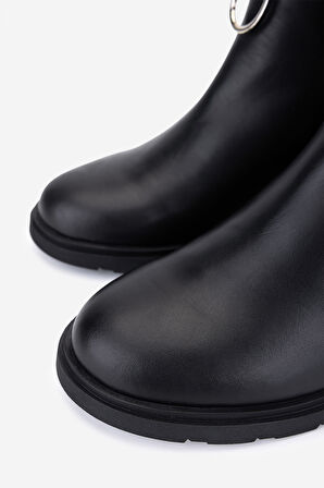 Valmenti Kadın Hakiki Deri Siyah Topuklu Bot 1061 5101 BN BOT SK25-26 SIYAH DR