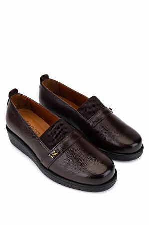 Tamer Tanca Kadın Hakiki Deri Kahverengi Casual Ayakkabı 1095 SZ504 BN AYK SK25-26 KAHVE FLTR