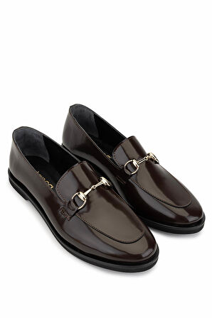 Tamer Tanca Kadın Hakiki Deri Kahverengi Loafer Ayakkabı 899 12628 BN AYK SK25-26 KAHVE ACMA