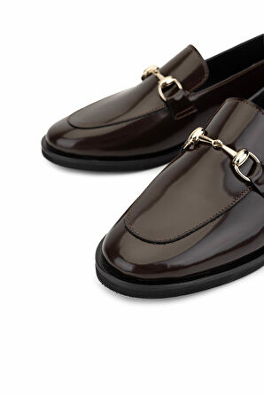 Tamer Tanca Kadın Hakiki Deri Kahverengi Loafer Ayakkabı 899 12628 BN AYK SK25-26 KAHVE ACMA