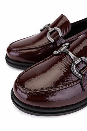 Tamer Tanca Kadın Hakiki Deri Bordo Loafer Ayakkabı 899 26101 BN AYK SK25-26 K.BORDO RGN