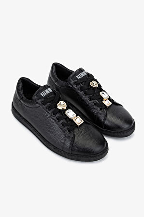 Valmenti Kadın Hakiki Deri Siyah Floter Sneakers & Spor Ayakkabı 1116 31-1 BN AYK SK25-26 SIYAH FLTR