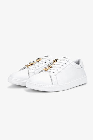 Valmenti Kadın Hakiki Deri Kırık Beyaz Sneakers & Spor Ayakkabı 1116 31-1 BN AYK SK25-26 OFF WHITE FLTR