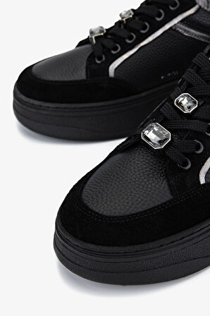 Valmenti Kadın Hakiki Deri Siyah Sneakers & Spor Ayakkabı 1116 250 BN AYK SK25-26 SYH FLTR/SYH SUET