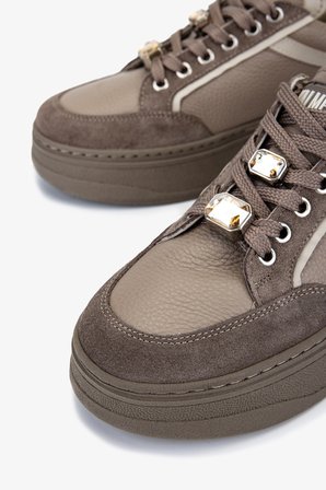 Valmenti Kadın Hakiki Deri Vizon Sneakers & Spor Ayakkabı 1116 250 BN AYK SK25-26 VZN FLTR/VZN SUET