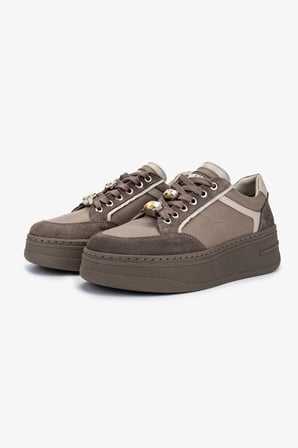 Valmenti Kadın Hakiki Deri Vizon Sneakers & Spor Ayakkabı 1116 250 BN AYK SK25-26 VZN FLTR/VZN SUET