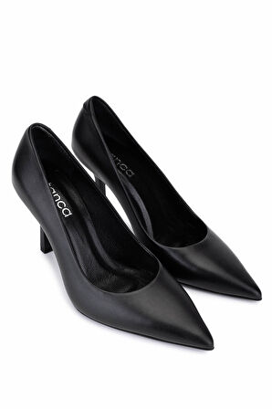 Tamer Tanca Kadın Hakiki Deri Siyah Deri Topuklu Ayakkabı 1160 26979 BN AYK SK25-26 SIYAH DR