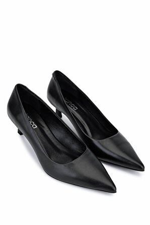 Tamer Tanca Kadın Hakiki Deri Siyah Deri Topuklu Ayakkabı 1160 26551 BN AYK SK25-26 SIYAH DR