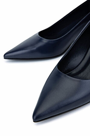 Tamer Tanca Kadın Hakiki Deri Lacivert Topuklu Ayakkabı 1160 26551 BN AYK SK25-26 LACI DR