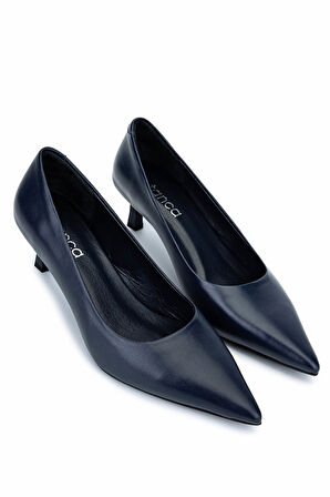 Tamer Tanca Kadın Hakiki Deri Lacivert Topuklu Ayakkabı 1160 26551 BN AYK SK25-26 LACI DR