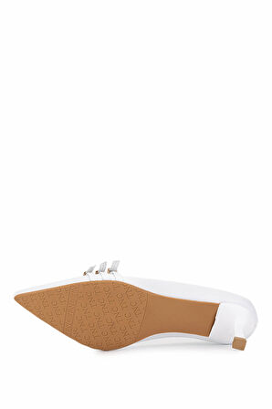 Tamer Tanca Kadın Hakiki Deri Kırık Beyaz Topuklu Ayakkabı 1160 26553 BN AYK SK25-26 OFF WHITE DR