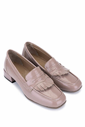 Tamer Tanca Kadın Hakiki Deri Vizon Rugan Loafer Ayakkabı 1161 7206 BN AYK SK25-26 VIZON KRSK RGN