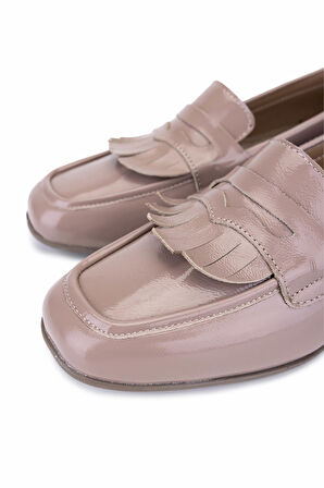 Tamer Tanca Kadın Hakiki Deri Vizon Rugan Loafer Ayakkabı 1161 7206 BN AYK SK25-26 VIZON KRSK RGN