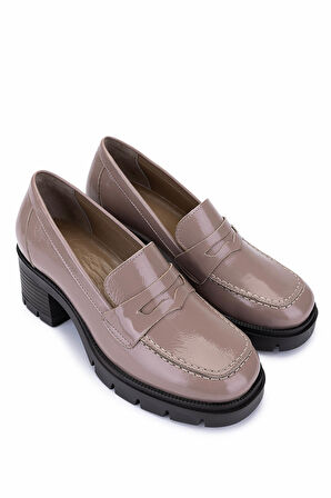 Tamer Tanca Kadın Hakiki Deri Bej Rugan Topuklu Ayakkabı 1161 529 BN AYK SK25-26 NUDE KRSK RGN