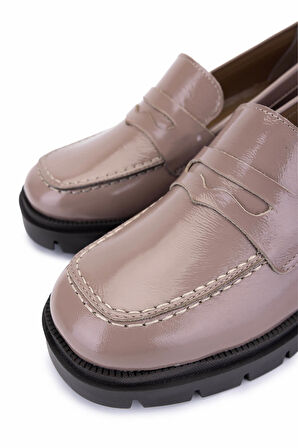 Tamer Tanca Kadın Hakiki Deri Bej Rugan Topuklu Ayakkabı 1161 529 BN AYK SK25-26 NUDE KRSK RGN