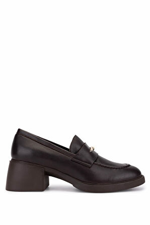 Tamer Tanca Kadın Hakiki Deri Kahverengi Loafer Ayakkabı 294 11412 BN AYK SK25-26 KAHVE