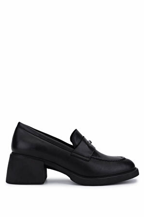Tamer Tanca Kadın Hakiki Deri Siyah Loafer Ayakkabı 294 11412 BN AYK SK25-26 SIYAH