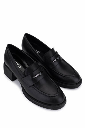 Tamer Tanca Kadın Hakiki Deri Siyah Loafer Ayakkabı 294 11412 BN AYK SK25-26 SIYAH