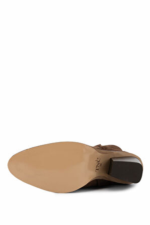 Tamer Tanca Kadın Hakiki Deri Kahverengi Topuklu Bot 1075 27225-2502 BN CZM SK25-26 SIGARO SUET