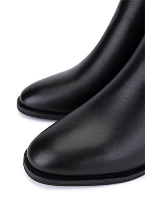 Tamer Tanca Kadın Hakiki Deri Siyah Deri Topuklu Bot 488 4001 BN BOT SK25-26 SIYAH DR