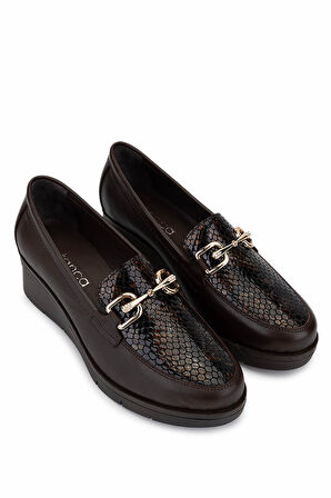 Tamer Tanca Kadın Hakiki Deri Kahverengi Comfort Ayakkabı 488 1041 BN AYK SK25-26 KHV/KHV AKYA