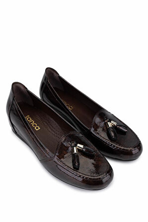 Tamer Tanca Kadın Hakiki Deri Kahverengi Comfort Ayakkabı 488 426 BN AYK SK25-26 KAHVE EFKTL