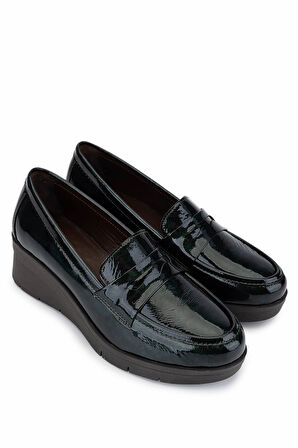 Tamer Tanca Kadın Hakiki Deri Yeşil Kroko Comfort Ayakkabı 488 1042 BN AYK SK25-26 YESIL KRSK RGN