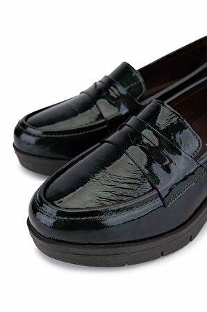 Tamer Tanca Kadın Hakiki Deri Yeşil Kroko Comfort Ayakkabı 488 1042 BN AYK SK25-26 YESIL KRSK RGN