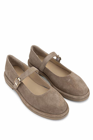 Tamer Tanca Kadın Hakiki Deri Bej Süet Casual Ayakkabı 766 40206 BN AYK SK25-26 BEJ SUET