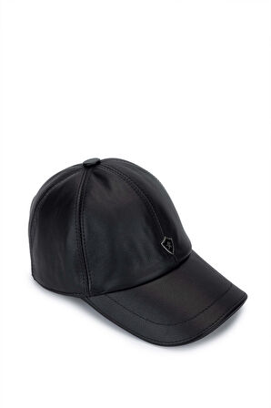 Tamer Tanca Erkek Hakiki Deri Siyah Şapka 524 1099 SAPKA SK23/24 SIYAH DESTROY