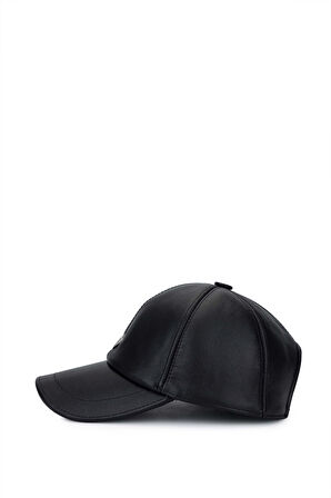 Tamer Tanca Erkek Hakiki Deri Siyah Şapka 524 1099 SAPKA SK23/24 SIYAH DESTROY