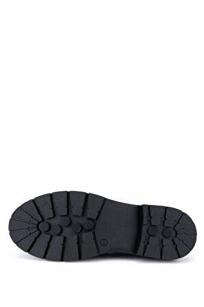 Tamer Tanca Kadın Deri & Tekstil Siyah Loafer Ayakkabı 817 9876 BN AYK SK25-26 SYH DR/TAY PRLK DR