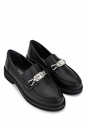 Tamer Tanca Kadın Hakiki Deri Siyah Loafer Ayakkabı 817 9879 BN AYK SK25-26 SIYAH DR