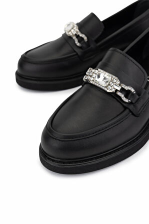 Tamer Tanca Kadın Hakiki Deri Siyah Loafer Ayakkabı 817 9879 BN AYK SK25-26 SIYAH DR