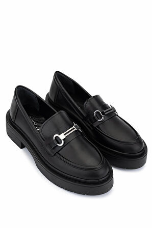 Tamer Tanca Kadın Hakiki Deri Siyah Loafer Ayakkabı 817 9877 BN AYK SK25-26 SIYAH DR