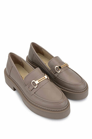 Tamer Tanca Kadın Hakiki Deri Vizon Loafer Ayakkabı 817 9877 BN AYK SK25-26 VIZON DR