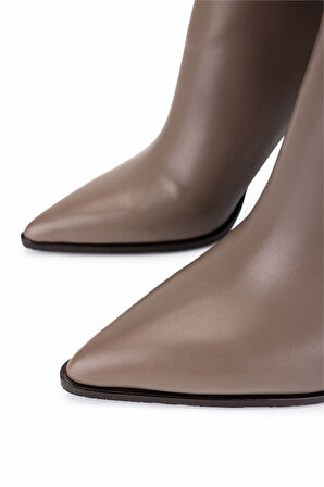 Tamer Tanca Kadın Hakiki Deri Vizon Topuklu Çizme 1078 26140 BN CZM SK25-26 VIZON DR