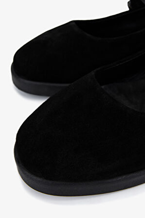 Valmenti Kadın Hakiki Deri Siyah Babet Ayakkabı 434 0402 BN AYK SK25-26 SYH SUET/SYH DR