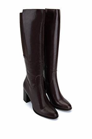 Tamer Tanca Kadın Hakiki Deri Kahverengi Klasik Çizme 33 10951 BN CZM SK22/23 KAHVE NAPPA