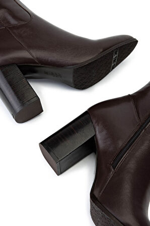 Tamer Tanca Kadın Hakiki Deri Kahverengi Klasik Çizme 33 10951 BN CZM SK22/23 KAHVE NAPPA